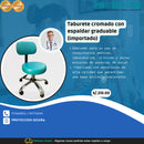 Taburete Cromado Con Espaldar Graduable / Peru
