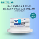 Papel Sabanilla Plus Blanco 100Mts Elite X 2 Rollos